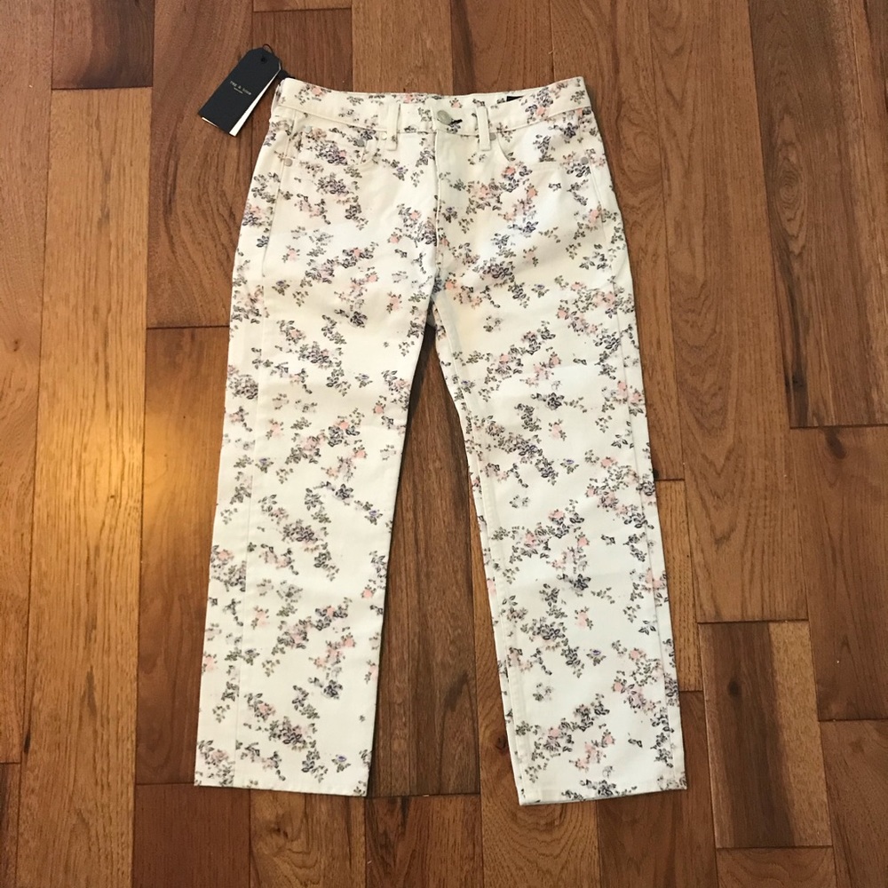 Rag and bone floral boyfriend jean
